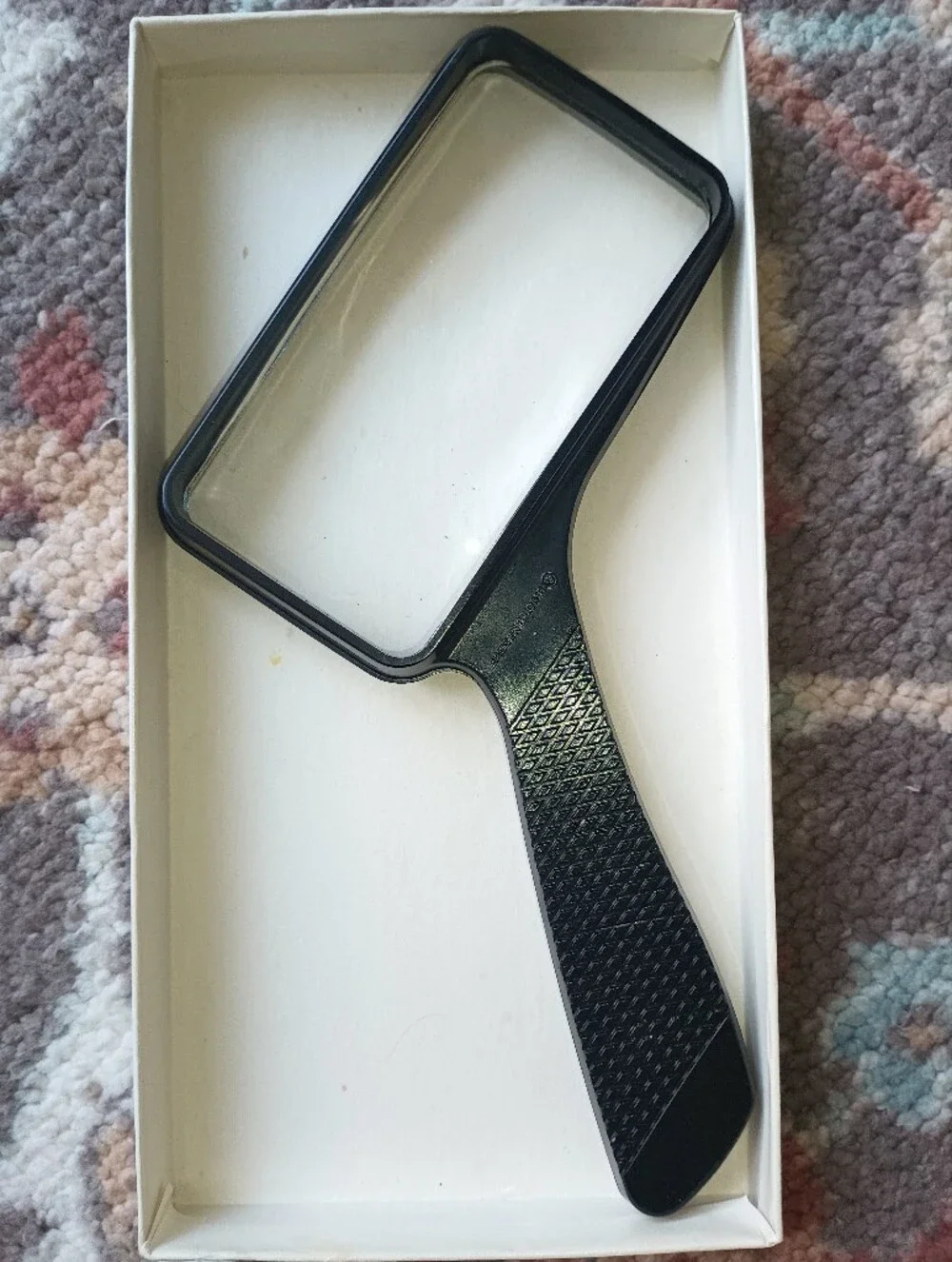 Bausch & Lomb Black Handheld Vintage Magnifying Glass Match Wide Horizontal Form